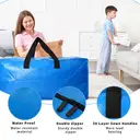 Storage bags with lids, 4-pack, heavy-duty moving cardboard box, large size with zipper and handles, suitable for clothing storage, moving, camping, storing bedding, etc., 73*34*37cm image 1