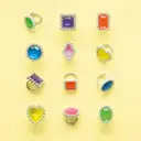 Unique Party Unique Gem Plastic Rings, 12 pack image 4