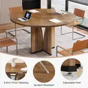 TRIBESIGNS Table ronde rustique pour 4 personnes marron - 100 cm image 0