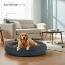 SONGMICS Donut Dog Crate Bed, Plush, Calming Pet Bed with Removable, Washable Cover, Dark Gray, 120 x 20 cm image 2