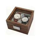 JU7CER Retro watch box, inner gray Watch Storage Case, Unisex Watch Display & Storage Box, Ideal Gift for Watch Enthusiasts 2-position image 2