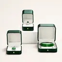 Oirlv Écrin à bijoux en cuir premium avec fermoir à bouton métallique blanc - Vert foncé image 2