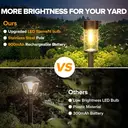 UME 2 Pack Solar Pathway Lights Outdoor, Bright Solar Garden Lights with Metal Design–IP65 Waterproof, Auto On/Off, 3000K LED Landscape Lighting for Yard, Lawn, Walkway, Driveway, Patio Decor image 2