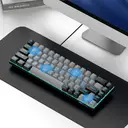MageGee MK-Box mechanische Gaming-Tastatur im 60%-Format, kabelgebunden, US-QWERTY-Layout, LED-Hintergrundbeleuchtung, kompakte Mini-Tastatur mit 68 Tasten, Tastenschalter in Blau, für Windows, Laptop, PC und Mac – Grau/Schwarz image 7