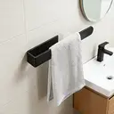 Vilscijon Stainless Steel Towel Bar, Hand Towel Rack, Bathroom Hand Towel Hanging Rod with Hooks, Multi-purpose Wall-mounted Shelf for Toilet image 5