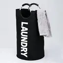 Vilscijon 90L Large-Capacity Laundry Hamper - Foldable Dirty Clothes Basket, Clothing Storage Bin, Black image 3