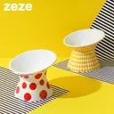 ZEZE Red Polka Dot Ceramic Pet Bowl, 165*165*140mm Food Water Bowl (Large) image 4