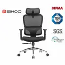 SIHOO M56C Ergonomic Office Chair - Adjustable Desk Chair with 3D Dynamic Lumbar Support, Breathable Mesh Back, Adjustable Headrest and PU Armrests for Home Office - (Black) image 0