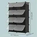 SONGMICSHOME  Shoe Storage Unit with 8 Compartments, Adjustable Hallway Shelf, Cabinet for up to 32 Pairs, Black-Transparent image 4