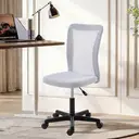 Vinsetto Armless Swivel Computer Desk Chair,  Ergonomic Office Chair with Mesh Bac Padded Seat, Adjustable Height and Rolling Wheels, Space Saving for Home Work Study, White image 1