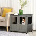 PawHut Dog Crate Furniture End Table, Pet Kennel for Small and Medium Dogs with Magnetic Door Grey image 1