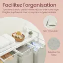 JOYFURNOS Panier à linge, Corbeille à linge à 3 compartiments, Sacs intérieurs coulissants et amovibles, Trieur de vêtements, Cadre en métal, 3 x 40 L, 92,5 x 33 x 72 cm, Blanc crème et blanc mat image 6