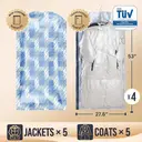 TAILI Hanging Vacuum Storage Sealer Space Saver Bags for Clothes, Suits, Coats or Jackets, Closet Organizer, 4 Pack Jumbo Blue image 1