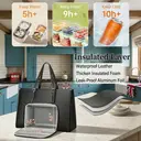 Laptop Bag Women with Insulated Lunch Compartment， Laptop Handbag 15.6 Inch， Work Bag Women Large， Briefcase Waterproof， Shopper Bag Leather， Shoulder Bag for Business， School， Black， New Year Sale ， Top gift picks image 3