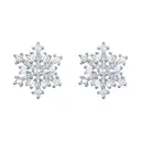 Ever Faith Cubic Zirconia Winter Snowflake Flower Stud Earrings image 1