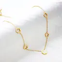 Gold Flower and Mother of Pearl Necklace, 4 Hollow Cherry Blossom Charms image 4