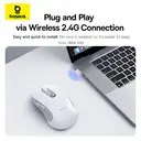 OS-Baseus F02 Ergonomic Wireless Mouse 2.4G Single Moon White image 3