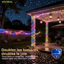 VIVREAL Guirlande lumineuse en fil de cuivre pour l’extérieur, Lot de 2, 26 pieds (7,6 m), 80 LED colorées, 8 modes d’éclairage, étanches, Modèle IL-CSL-BB01, Vente Nouvel An, Idées cadeaux image 1