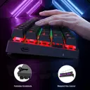 ET 60% kabelgebundene mechanische Gaming-Tastatur, QWERTY US-Layout, blaue Schalter, LED-Beleuchtung, 61 Tasten, ultra-kompakte Mini-Bürotastatur für PC/Mac/Xbox, leicht transportabel für Reisen – Schwarz image 6