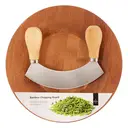 Maison by Premier Bamboo Chopping & Serving Board With Mezzaluna Chopper, Cutting Board Set, Cutting Board & Herb Chopper image 4