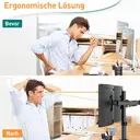 Monitor Mount 2 Monitors for 13-32 Inch LED/LCD Screen from VESA 75/100, Dual Monitor Mount Tilting 160° Swivel 180° Height Adjustable Monitor Arm Desk 8 kg per Arm image 2