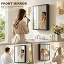 kleankin Bathroom Cabinet with Mirror, Wall Mounted Bathroom Mirror Cabinet with Storage Shelves, 40 x 12 x 60 cm, Black image 4