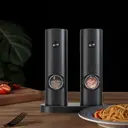 Cuisync Electric Salt and Pepper Grinder Set with Base-- Automatic Pepper Mill Grinder with LED Light, One-Hand Operation for Kitchen Gadgets(2 Pack,Black)，KYMQ-14-BS（need 4 AAA battery） image 9