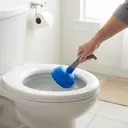 Blue TPR Plunger with 12cm Diameter Head and 12cm Plastic Handle, Durable Suction Tool image 1
