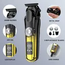 Komingdon Beard Trimmer For Men, All-in-One Men's Hair Clipper Hair Trimmer, Mustache Body Nose Ear Facial Cutting Shaver, Electric Razor Grooming Kit, USB Rechargeable  Cordless & Led Display, Holiday Gift For Him Father's Day Gift yellow image 1