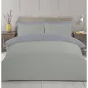 NightComfort Duvet Cover Set Plain Reversible Polycotton Sage/Grey Single image 0