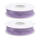 JU7CER 2-piece Princess Snow Tulle Fishtail Ribbon Set [Lavender Purple] 2.5cm x 18m Bow-Style Wavy Tulle Plain Silk Ribbon Floral Packaging Material Ribbon image 2