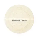 Lot de 6 sets de table ronds en polyester et coton tissé effet pailleté, diamètre de 38 cm - Beige / or image 4