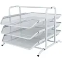 Senhoglb Bac à courrier en maille à 3 niveaux A4 - Blanc image 0