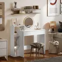 HOMCOM Desk with Storage, Computer Desk with 3 Open Shelves and Drawer, Workstation, Computer Table for Home Office, Living Room, 100 x 40 x 90 cm, White image 5