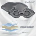 Masque de sommeil Zoesmien ZSM2324, conception stéréo 3D, blocage complet de la lumière, matériau en soie de mûrier + fibre de polyester, remplissage en mousse à mémoire de forme, ajustement flexible de l'arête nasale, masque domestique doux et respirant – Gris image 2