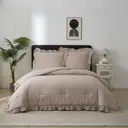 Meeallhome  Comforter Set  Vintage Ruffle Bed Set 220*200cm/50*75cm*2    khaki image 0