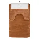 Maison by Premier Bath Mat & Pedestal Set Soak Microfibre Plush Camel 50x80cm image 5