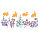 Alphynix Gobelet en verre avec couvercle en bambou et paille 500 ml - Lapin et fleurs image 6