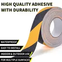 TAPEBEAR Safety Tape, 2inch x 60feet, Black/Yellow, anti-Slip Adhesive Tape for indoor Outdoor Steps Stairs,
Waterproof, Strong Grip, Compatible with Plastic, Wood, Ceramic, Glass, Metal image 1