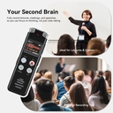 Rexsun 128GB Portable Digital Voice Recorder with LCD Screen, Intelligent Noise Reduction, ABS Aluminum Alloy in Gray, L357 image 7