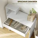 HOMCOM Desk with Storage, Computer Desk with 3 Open Shelves and Drawer, Workstation, Computer Table for Home Office, Living Room, 100 x 40 x 90 cm, White image 4