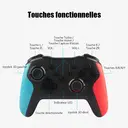 Rexsun Manette sans fil Bluetooth ergonomique - Rouge/Bleu image 1