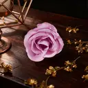 Wei’s Moment 20Pcs Artificial Flowers Roses, Real Touch
 Foam Roses, Fake Flowers Rose for DIY Wedding Bridal Bouquets Baby Shower Table Centerpieces Home Decorations, Cream Powder purple image 1