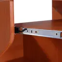 HOMCOM Computer Desk with Sliding Keyboard Tray, Mobile Home Office Desk, Study Table with Storage Shelves, PC Desk on Wheels, Cherry Wood Colour image 7