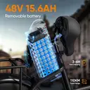 URLIFE Vélo électrique adulte 20 pouces, Tout-terrain pneus larges montagne et越野, Avec écran LCD couleur, Batterie amovible e image 2