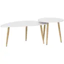 HOMCOM Coffee & Side Table Set Scandi White/Oak Effect image 0