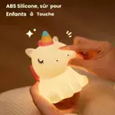 VIVREAL Einhorn‑Nachtlicht für Kinder, niedlich, aus Silikon, dimmbar, LED, Squishy‑Material, wiederaufladbar, Touch‑Lampe für Mädchen & Frauen, Geschenkidee für das Stillen, Schlafzimmerdeko, 1200 mAh, Neujahrsofferte, Top‑Geschenkideen image 1