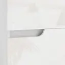 HOMCOM Bedside Table, Bedside Cabinet with 2 Drawers, Modern Side Table with Storage for Bedroom, Living Room, High Gloss White image 8