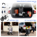 Foldable Shopping Trolley with Cooling Compartment, 3-in-1 Trolley, Sack Truck & Shoulder Bag, Shopping Trolley, Shopping Trolley 43L Capacity & Tie Down Strap, Shopping Cart with Wheels, Foldable Trolley, Grocery Shopping, Portable Trolley, Black image 2