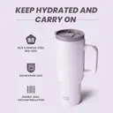 Bottle Bottle Insulated Mug 40 oz (1200 ml)， Mug with Straw and Handle， Stainless Steel Vacuum Straw Mug for Gifts， Parties， Office， Coffee (Purple), New Year Sale , Top gift picks image 3